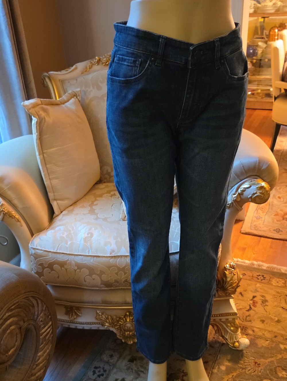 Classic Ladies Dark Blue Straight-Leg Jeans